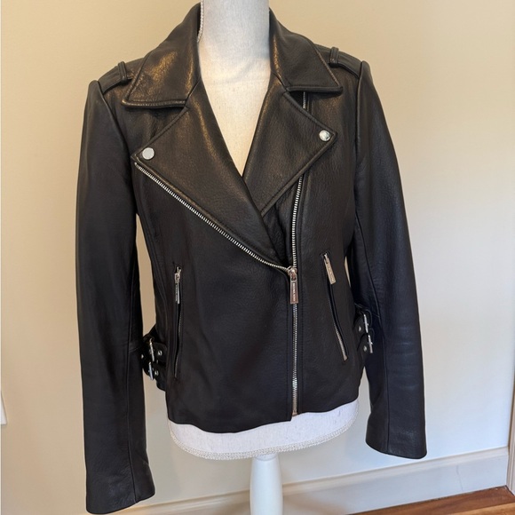MICHAEL Michael Kors Leather Jacket Size Large - Picture 2 of 16